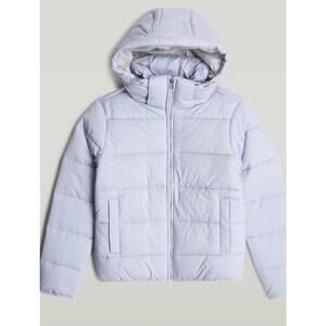 G-Star Meefic Hooded Puffer Short Coat Jacket Icelandic Blue Women’s L NWT $220